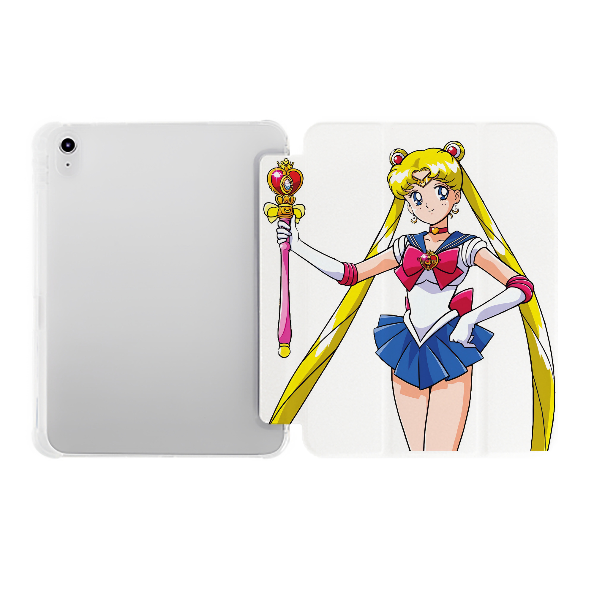 （画像用） 美少女戦士セーラームーン 月野 うさぎ つきの うさぎ Sailor Moon Tsukino Usagi IPad ケース ペン収納付き 三つ折りスタンド PUレザー×シリコン 対応機種9.5/10.5/10.9インチ